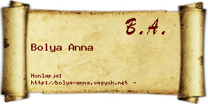 Bolya Anna névjegykártya