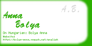 anna bolya business card